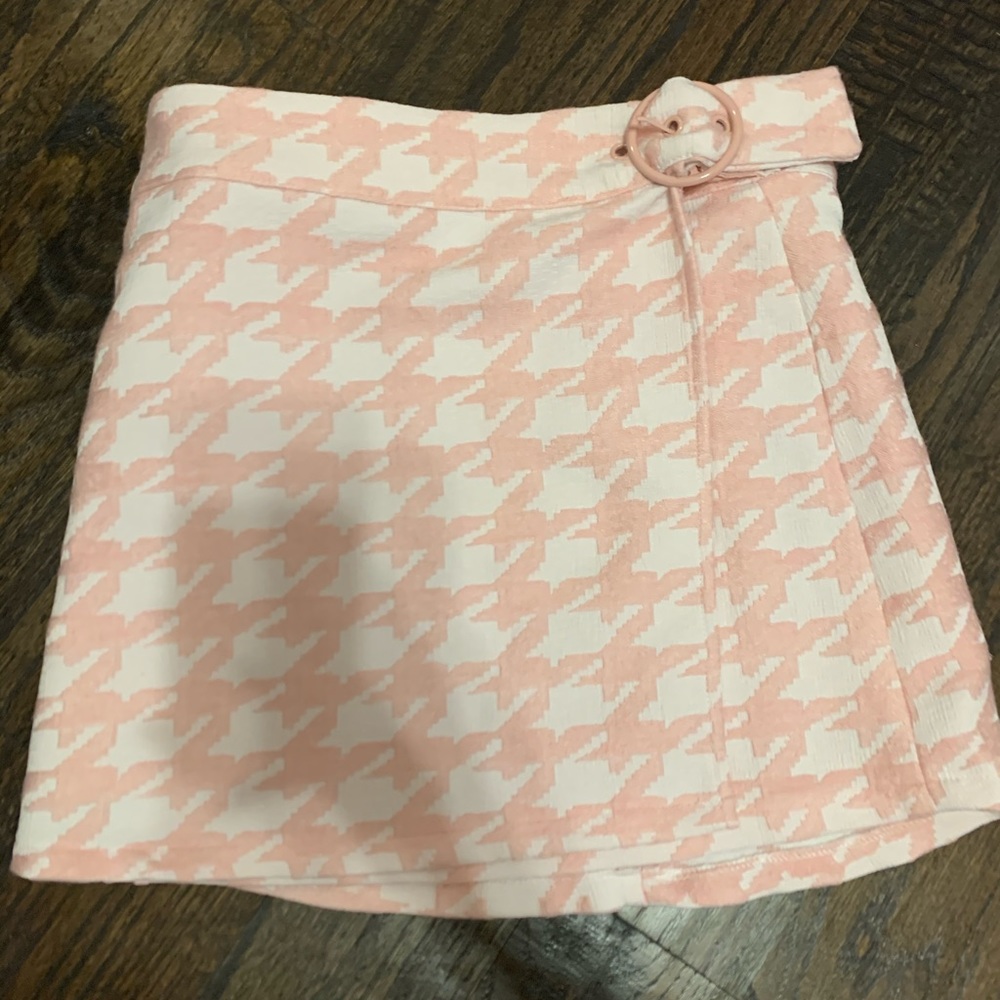 Pink and White A-Line Skirt